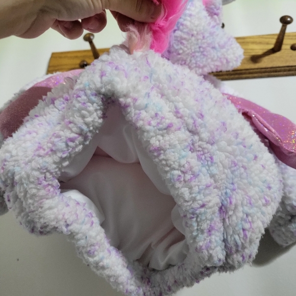 Target Unicorn Halloween Costume 6-12 M One Piece Pink Hood Wings Tail Dress Up - Picture 5 of 8